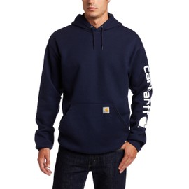 CarharttmensLoose Fit Midweight Logo Sleeve Graphic SweatshirtNavyLarge