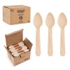 FOOGO Green 250pcs Wooden Dessert Spoons, 11cm Small Disposable Cutlery,
