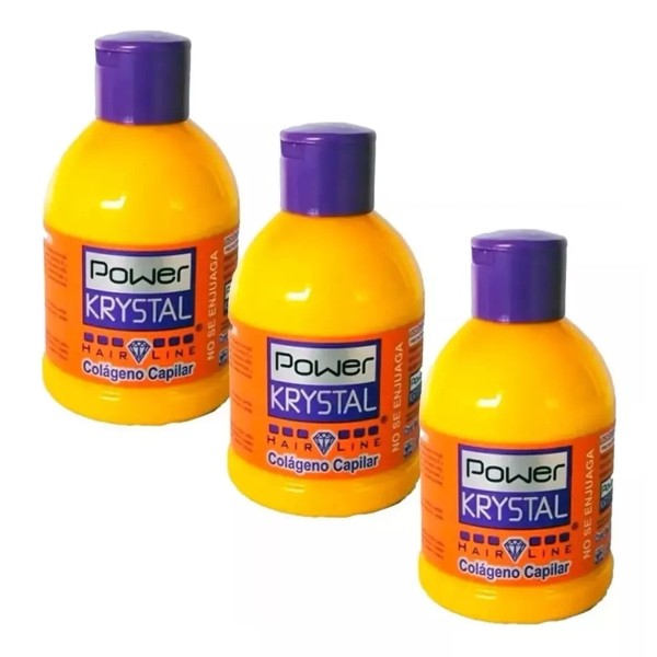 POWER KRYSTAL 3 Pzas Power Krystal Mascarilla Colageno Capilar 250ml