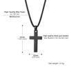 PROSTEEL Cross Necklace Men 22 inch Leather Rope Chains Black