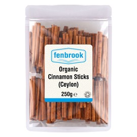 Organic Cinnamon Sticks - Quils (Ceylon) 250g by Fenbrook Organic