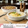 Miicol Ceramic Pie Pan Set of 2, 50 oz Ripple