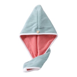 XPZKAIYUE Microfiber Hair Towel, Hair Towel wrap for Women,Hair wrap Towels,turbie Twist Hair Towels,Hair Turbans for Women Wet Hair, wrap for kidsr (Pink and Green) 1pcs