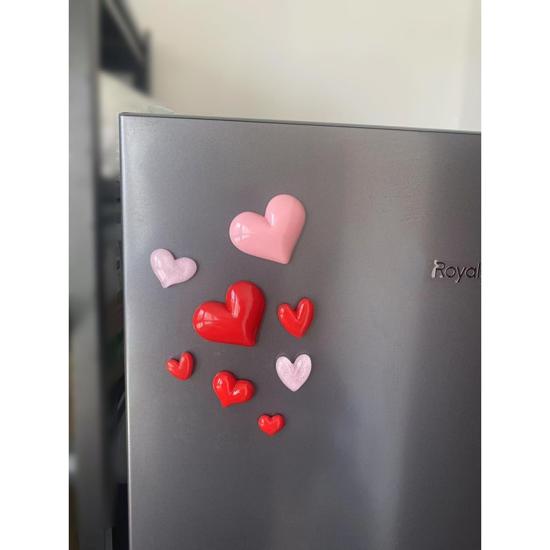 Valentines Day Gifts for Kids. 8Pcs Heart-Shaped Cute Fridge Magnets
