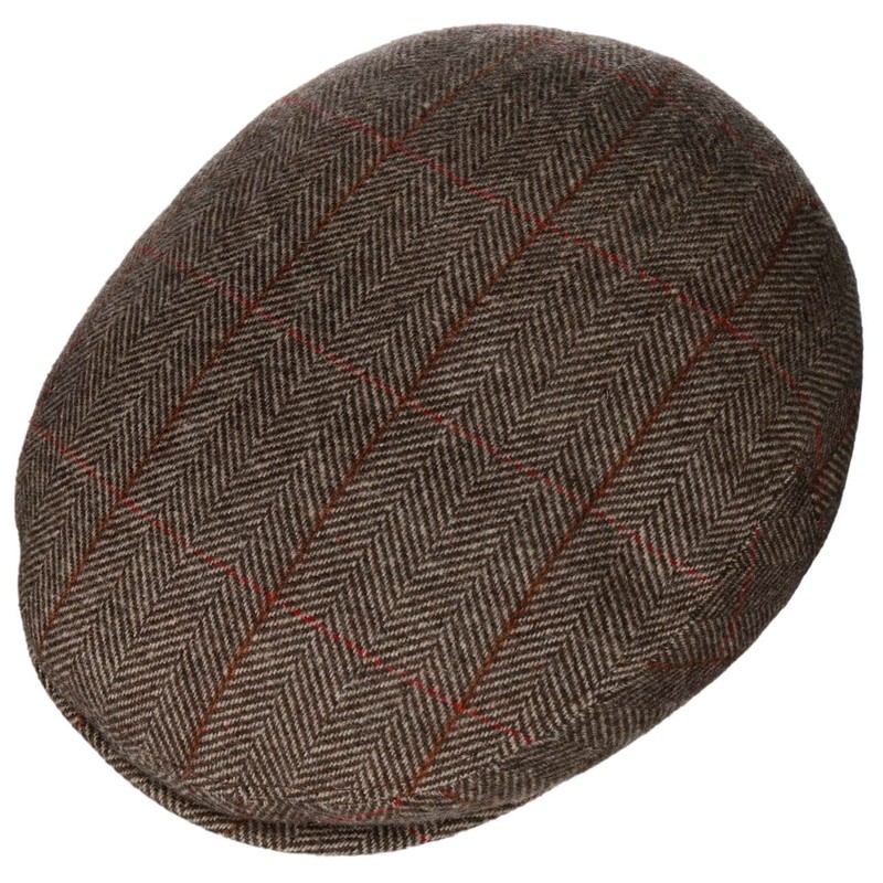Lipodo Flat Cap with Checked Pattern Men's - Lined Flat