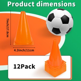 ZICRO Soccer Cones 12/24 Pack with Mesh Bag-Traffic Cones for Field Marker Agility-Soccer, Skating, Football, Basketball, Indoor and Outdoor Games(24, Orange)