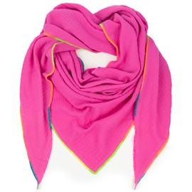 Gloop Women's Scarf XXL Triangular Scarf Women's Triangle Scarf Cotton Muslin Scarf Poncho Without Scratching on Skin Made in Italy 135 cm × 135 cm × 220 cm, Pink 02678a15