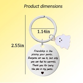 Funny Friendship Gifts for Women Men Friends Keychain Christmas Gifts for Best Friend Male Men Funny Cheer Up Gifts for Women Bestie Birthday Gifts Keychain Long Distance Friendship Gifts