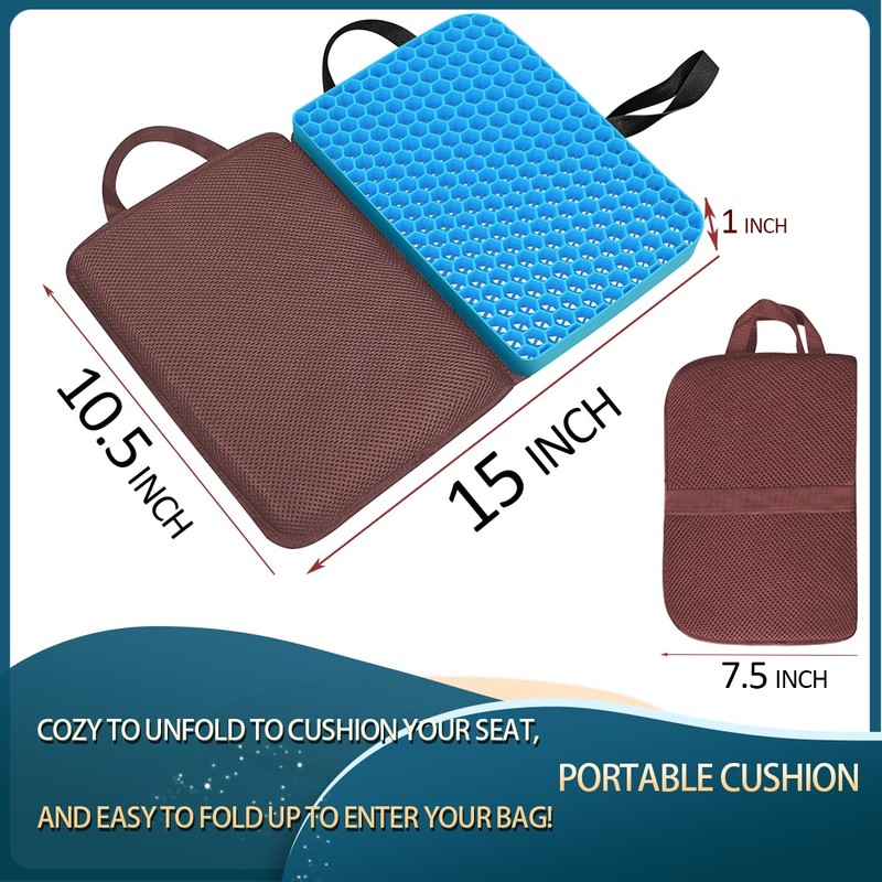 Small Foldable Seat Cushion 2.5cm Thick, Portable Gel Seat Cushion
