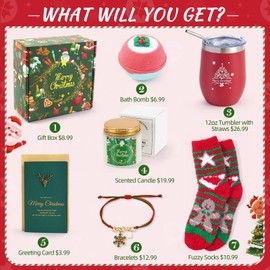 Christmas Gifts for Women, 2024 Christmas Gift Ideas, Womens Gifts for Christmas Spa Gift Basket Set, Funny Christmas Gifts for Coworker Mom Wife Sister Teacher Nurse, Cool Christmas Gifts for Her