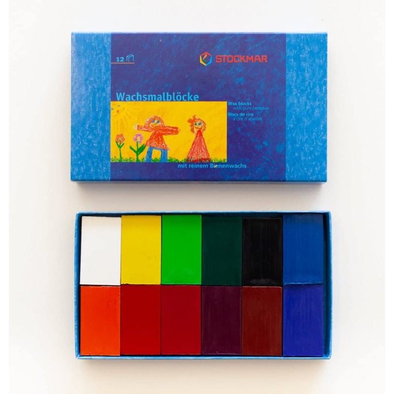 STOCKMAR Beeswax Pencils, Set of 12 Blocks in Cardboard by