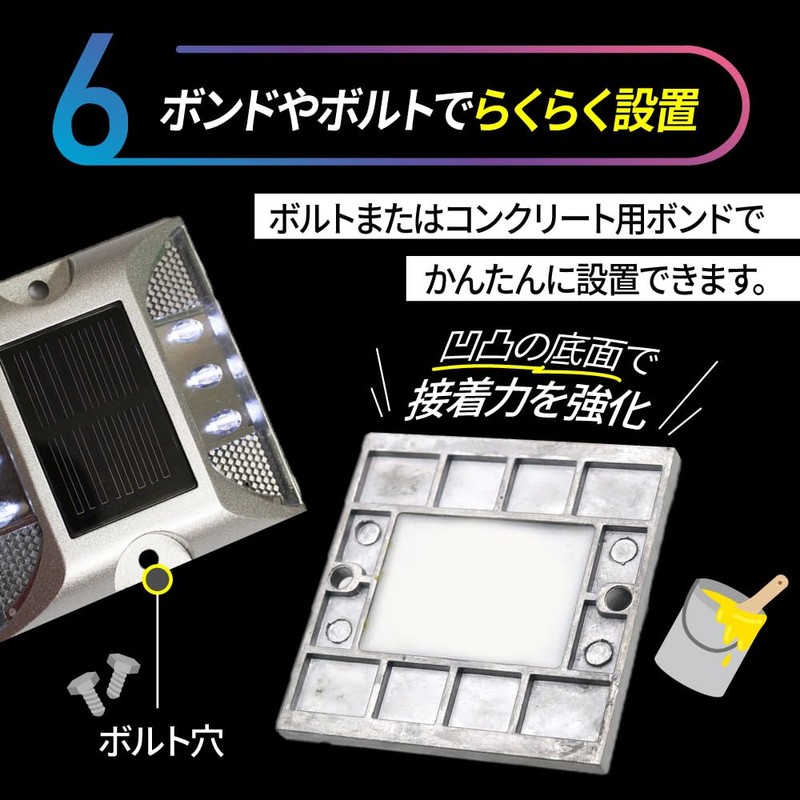 Solar LED Light Always On Waterproof Road Stud Night Automatic