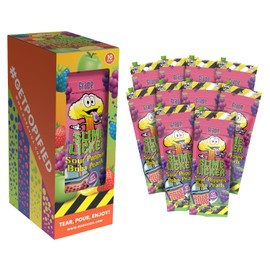 Slime Licker by BobaVida Grape Sour Popping Boba Pearls | No Corn Syrup Fruit Boba Pearls | Popping Boba For Drinks & Desserts | Gluten-Free, Non-GMO | Includes Straws | 3oz Each (10 Pouches)