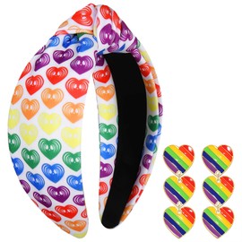 YAHPERN Rainbow Headband for Women LGTBQ Pride Headbands Love Wins Heart Knotted Headband Pride Month Hair Accessories