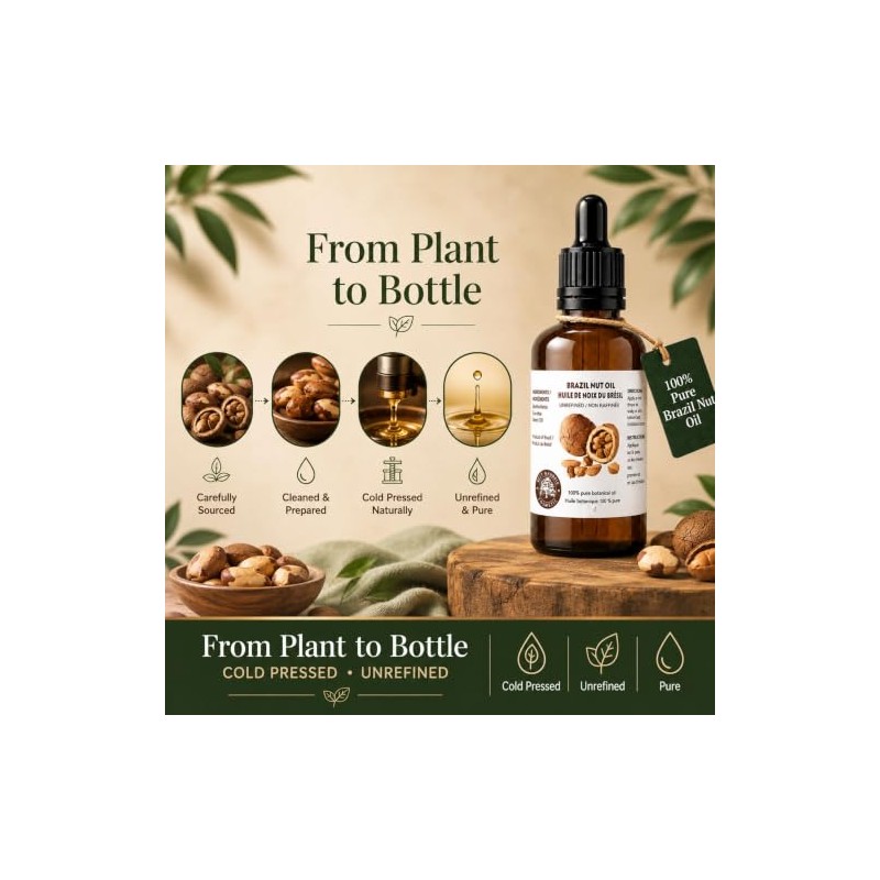 Best Nature's Cosmetics Aceite Virgen Orgánico de Nuez de Brasil