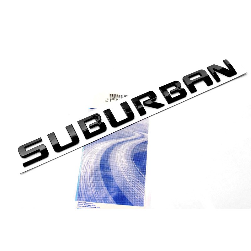 Yoaoo 3x OEM Black Suburban Nameplate Emblems Alloy Letter Badges