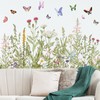 AnyDesign 2 Sheets Spring Butterfly Wildflowers Wall Stickers Farmhouse Wild