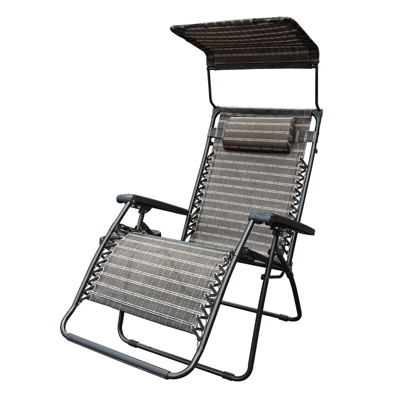 Oversized Zero Gravity Chair with Sunshade and Drink Tray -