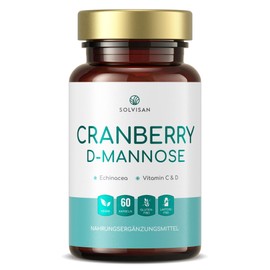 Solvisan Cranberry D-mannose for bladder and urinary tract - supplemented with Echinacea, vitamin C and D - 60 capsules