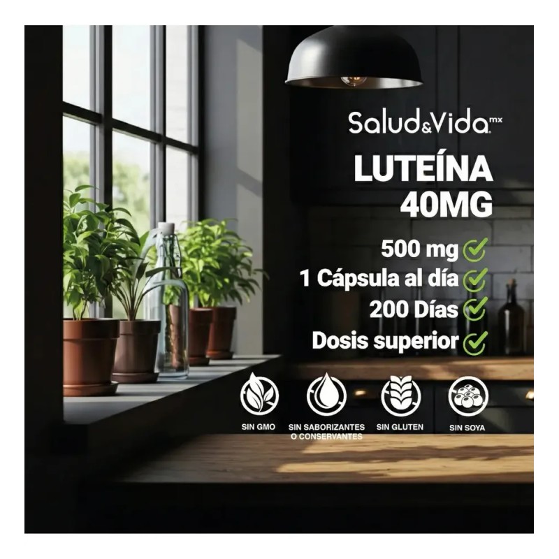 Luteína 40 mg con Zeaxantina y Betacaroteno | 200 Cápsulas