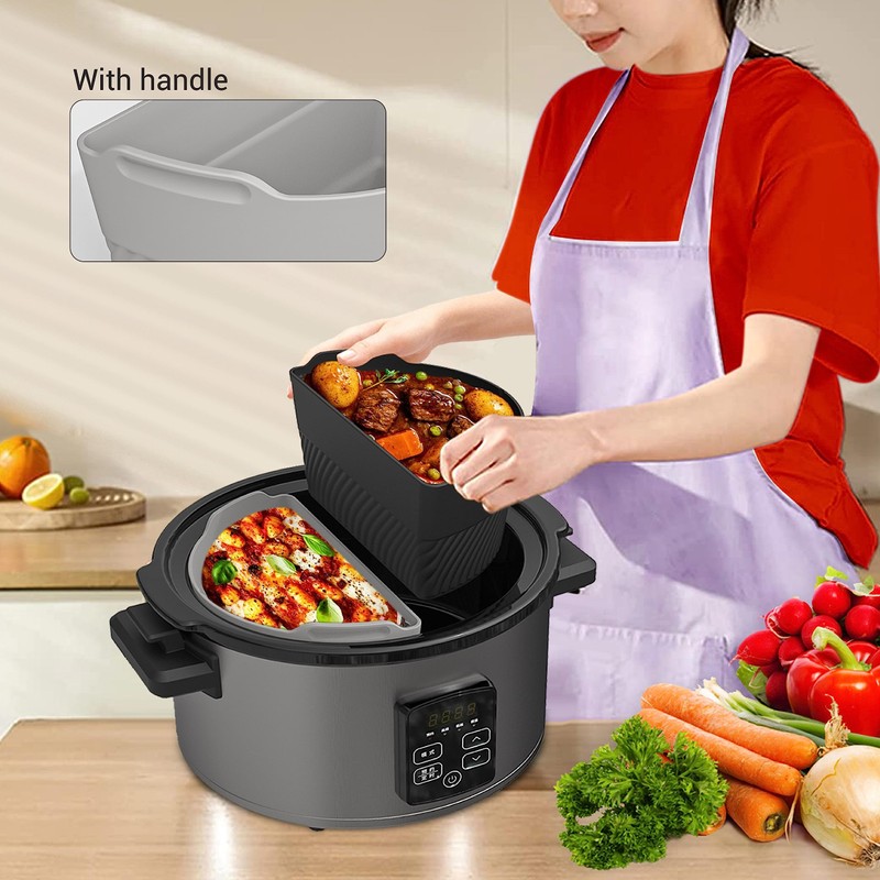 Silicone Slow Cooker Liners Compatible With Crock Pot 6-8 QT,Slow
