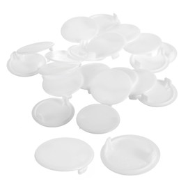 uxcell 20Pcs Hinge Hole Covers, 35mm(1 3/8") Dia Plastic Concealed Hole Cover Round Flush Type Caps for Furniture Cabinet Cupboard, White