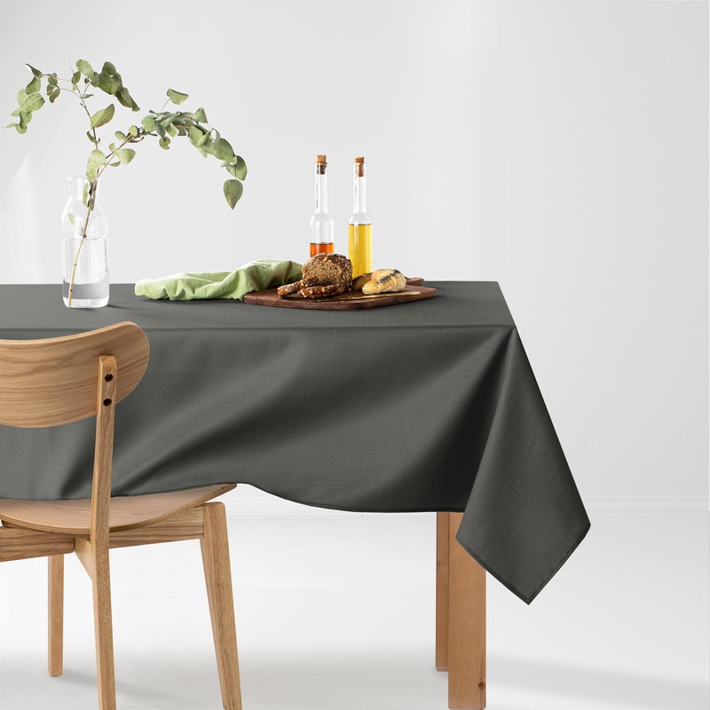 Filumi Tablecloth 140 x 220 cm Grey Washable for Indoor