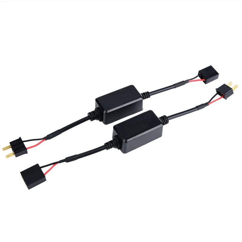 Qiilu 2pcs Car H7 LED Headlight Canbus Decoder Anti Flicker