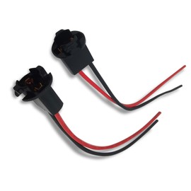 T10 Bulb Socket with Wire Pigtail, Plastic + Pure Copper Parking Light License Plate Light Pre-Wired Connector, Bulb Plug Adapter, Universal for Most Car Models (Multicolored)