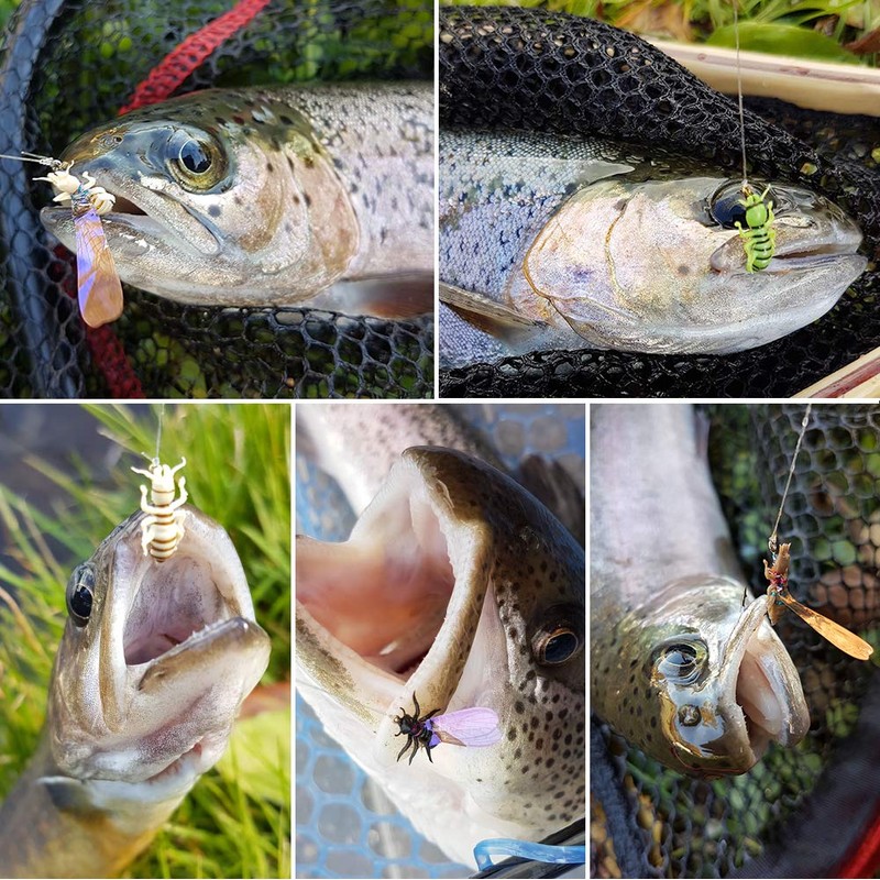 YZD Realistic Trout Hand Tie Fly Fishing Flies Collection Dry