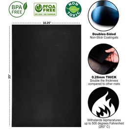 Oven Liners for Bottom of Oven – Heavy Duty Non Stick Reusable Oven Liner for Gas & Electric Ovens – Oven Mat for Bottom of Oven – Heat Resistant to 500°F, 23x16.25", 2 Pack