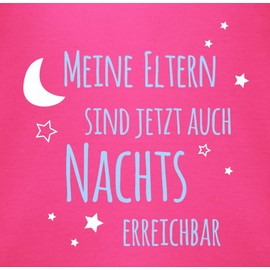 Shirtracer - Baby Bodysuit Boy Girl - Sayings - Meine Eltern sind jetzt auch Nachts erreichbar Blue, 1 Fuchsia