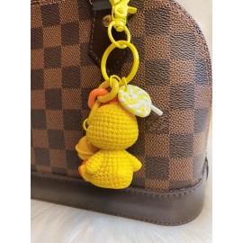 Unbranded yellow little chicken keychain bag charm key fob 3D pendant with bell Chick