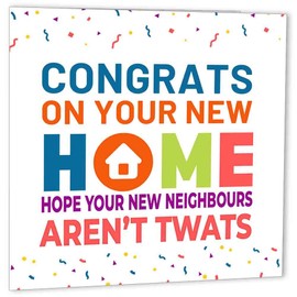 Funny Rude Happy New Home Card - Tw**s - Congratulations House warming Cards