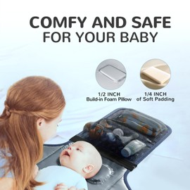 Portable Changing Pad with Shoulder Strap - Detachable Travel Changing Pad with Head Pillow, Lightweight & Waterproof Portable Diaper Changing Pad for Baby Shower Gifts