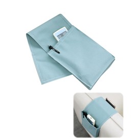 RAMGLYO Organizer Bracciolo Divano Blu 2 Tasche Cotone – Tasca Portaoggetti Antiscivolo per Telecomandi, Cellulare e Occhiali – Salvaspazio per Divano, Poltrona e Letto