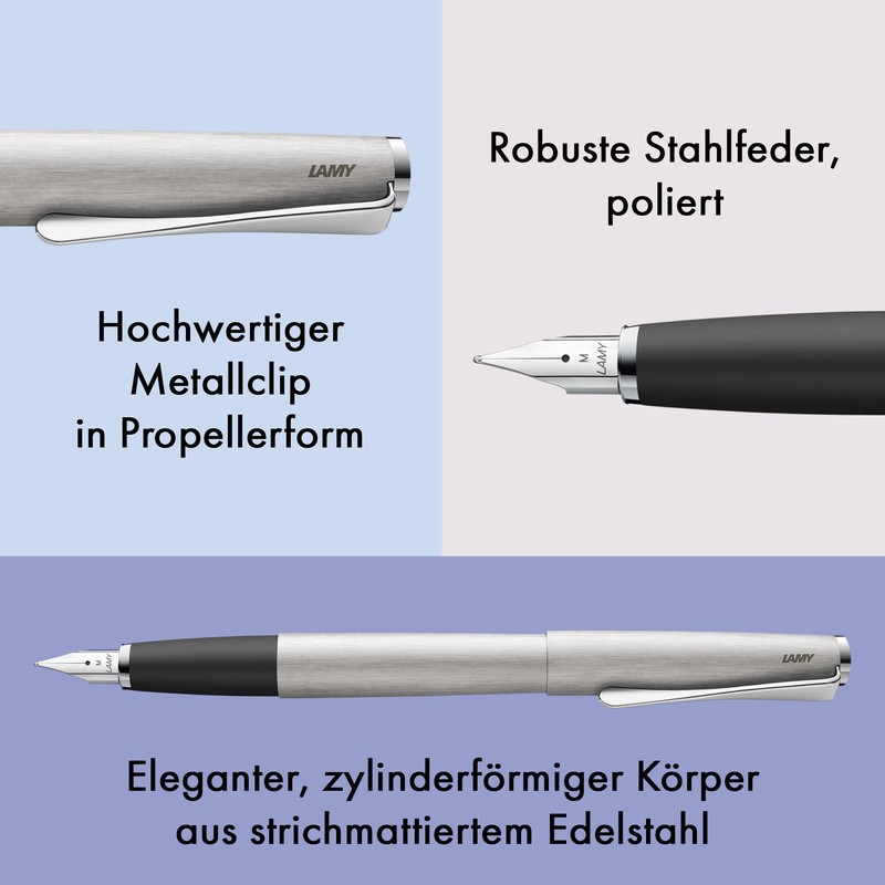 Lamy fountain pen studio 065 brushed stainless steel M