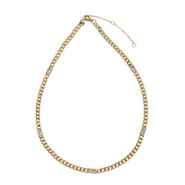 LuckyLy Cadena de Oro 14k con Zirconia Cúbica tipo Cubana, Collar Mujer de Acero Inoxidable con Baño de Oro 14k – Joyería ideal como Regalos para Mujer Cumpleaños, Regalos para Mamá, Modelo Kary Oro
