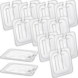 12 Pcs 1/6 Size Food Pan Lid Polycarbonate Universal Handled Food Pan Lid for Commercial Hotel Catering Buffets Restaurants