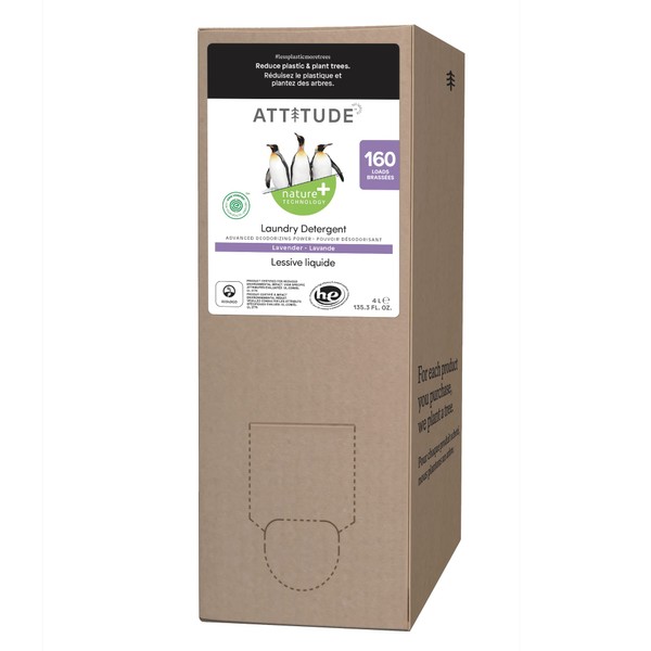ATTITUDE Laundry Detergent, Plant and Mineral-Based Formula, He, Vegan and