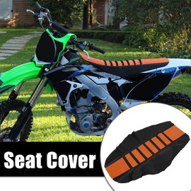 X AUTOHAUX Motorbike Dirt Bike Seat Cover Anti Slip Seat Cushion Orange Black