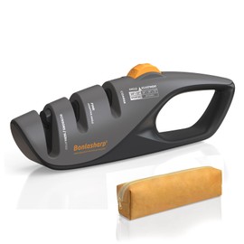 5-Angle Adjustable Knife Sharpener for Kitchen, Scissors & Pocket Knives – Precision 15°-24° Sharpening, Safe Non-Slip Base, Ergonomic Handle, Coarse & Fine Slots