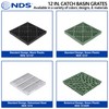 NDS 1212 Square Catch Basin Drain Grate, Diamond Design, Fits