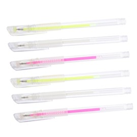 Outanaya 6pcs Eyebrow Position Pen Portable Marking Pens for Precise Brow Mapping Includes White Pink and Fluorescent Green for Beginners and Makeup Artists
