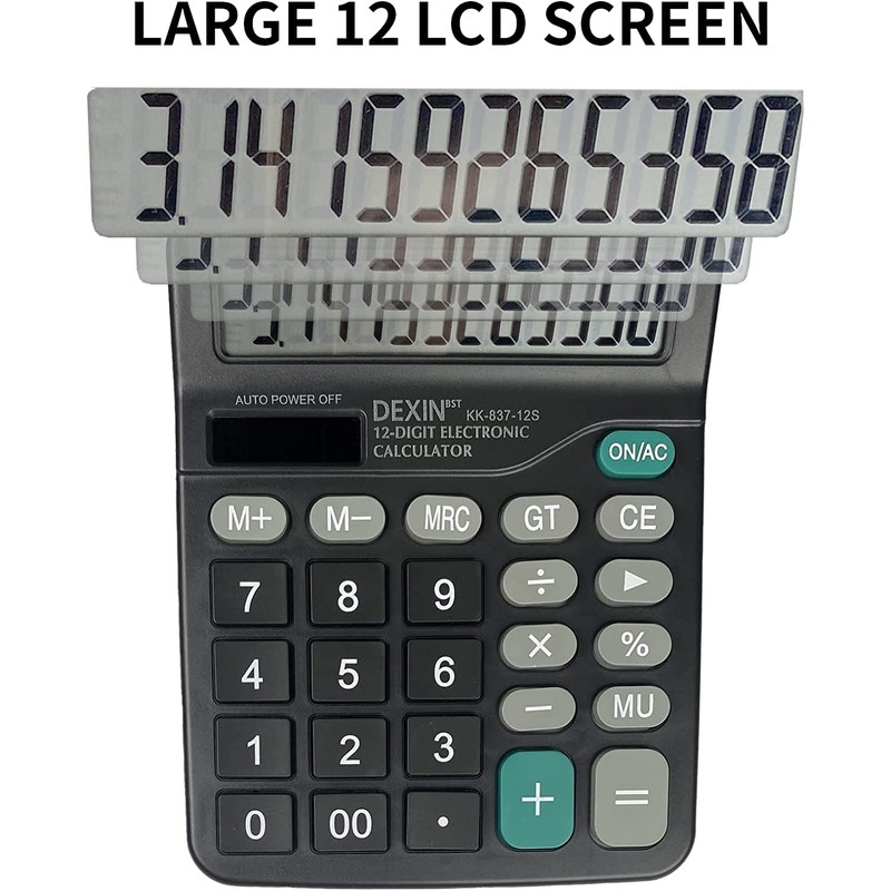 Gvolatee Calculator, Desktop Calculator with 12 Digit Large LCD Display,