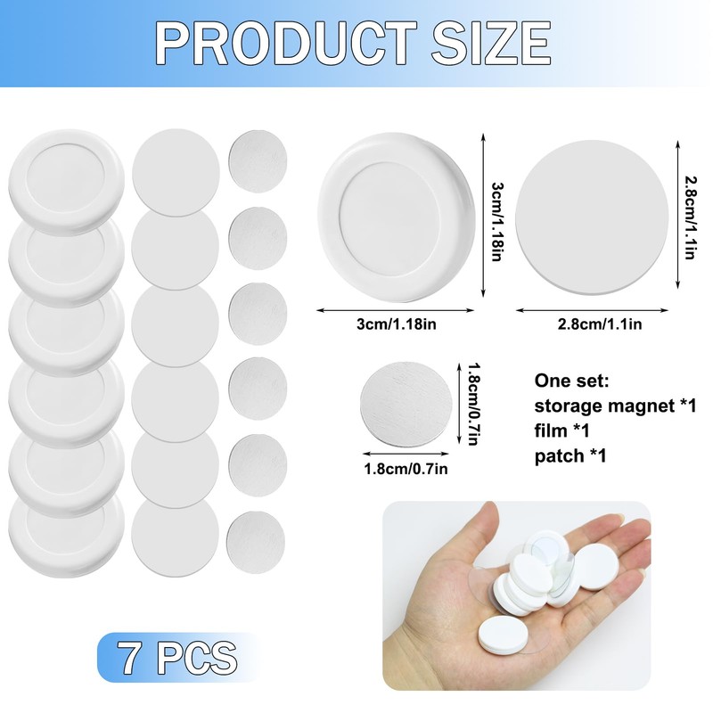 Nazaz Set of 7 Magnetic Remote Control Holders, No Drilling