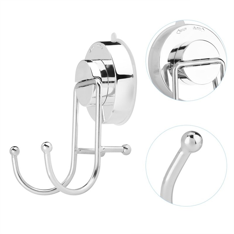 Vacuum Suction Cup Hooks, Double Shower Bath Wall Hooks Hanger