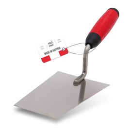 WERKFIT Professional Stainless Steel Masonry Trowel - Bernese Plastering Trowel Rustproof - Drywall Plastering Trowel with Soft Grip - Made in Austria (160 mm)