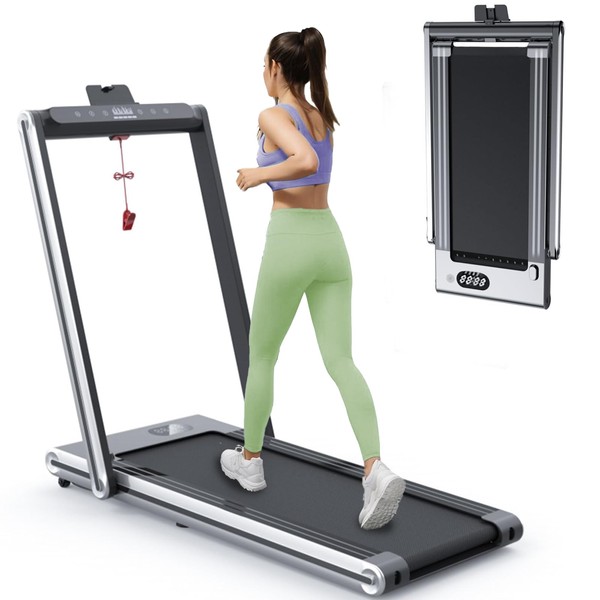 Foldable Walking Mat Treadmill, 2-in-1 Under Desk & Space-Saving Treadmill