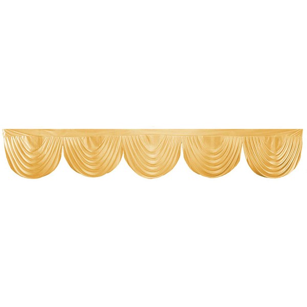 Weddecor Gold Silk Detachable Swag For Decorating Background Fabric Curtains,